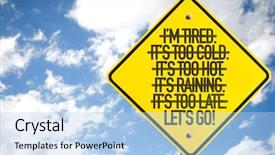  Presentation with lets do it - Beautiful slide set featuring travel incentive - lets go sign with sky backdrop and a light blue colored foreground