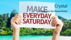  Presentation with beach - PPT theme having travel incentive - make everyday saturday card background and a  colored foreground