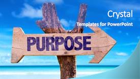  Presentation with purpose - Slide set featuring travel incentive - purpose wooden sign with beach background and a cobalt blue colored foreground