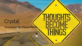  Presentation with incentive - Amazing theme having travel incentive - thoughts become things sign backdrop and a gold colored foreground