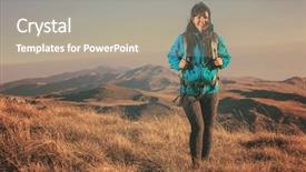  Presentation with incentive - Slide deck consisting of travel incentive - woman hiking in beautiful nature background and a coral colored foreground