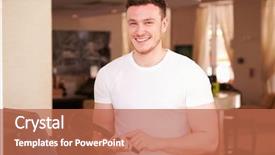  Presentation with using digital tablet - PPT layouts having travel industry - portrait of waiter in hotel background and a  colored foreground