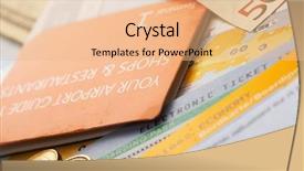  Presentation with fly - Slides consisting of travel insurance - fly tickets and money background and a  colored foreground