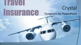  Presentation with insurance - PPT layouts having travel insurance concept modern airplane background and a light blue colored foreground