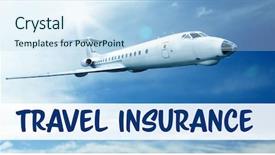 Presentation with insurance - Presentation theme featuring travel insurance concept modern airplane background and a light blue colored foreground