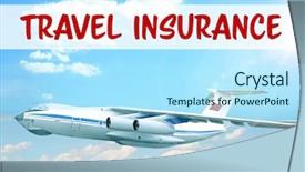  Presentation with insurance - Presentation theme with travel insurance concept modern airplane background and a arctic colored foreground