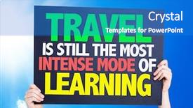  Presentation with learning - Beautiful slide deck featuring study oversea - travel is still the most backdrop and a teal colored foreground