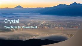  Presentation with travel japan - Cool new PPT theme with travel japan - aerial mount fuji with suwako backdrop and a ocean colored foreground