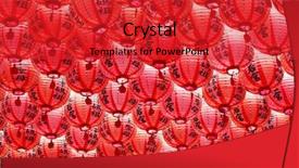  Presentation with travel japan - Theme having travel japan - red lanterns background and a red colored foreground