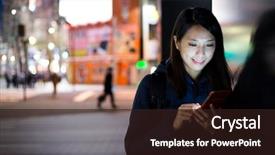  Presentation with travel japan - Audience pleasing slides consisting of travel japan - woman use of mobile phone backdrop and a wine colored foreground