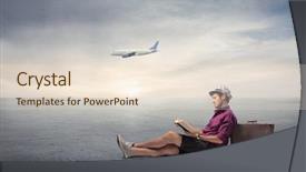  Presentation with 3d man sitting question mark - Beautiful slides featuring learning fly - young man sitting backdrop and a lemonade colored foreground