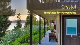  Presentation with teton - Audience pleasing slide set consisting of travel lodging - cabins in the grand teton backdrop and a tawny brown colored foreground