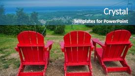  Presentation with blue mountain - Slide deck featuring travel lodging - view of 3 red muskoka background and a teal colored foreground