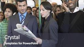  Presentation with diverse group of children reading - PPT theme enhanced with gold gift bow and ribbon isolated on white background corner diagonal background and a sky blue colored foreground