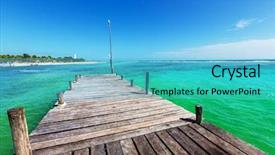  Presentation with beach - Amazing presentation having travel mexico - boardwalk on beach backdrop and a cyan colored foreground