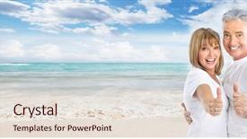  Presentation with luxury resort - Audience pleasing slide deck consisting of travel mexico - happy senior couple backdrop and a lemonade colored foreground