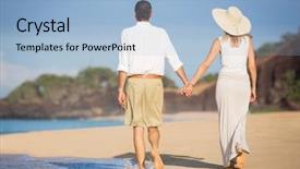  Presentation with happy retirement - Slide deck enhanced with travel mexico - happy senior couple background and a light blue colored foreground