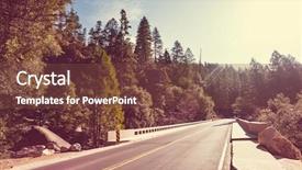  Presentation with mountain road up hill - Slide deck featuring travel mexico - road in mountains background and a  colored foreground