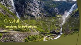  Presentation with green travel - Presentation theme featuring travel-north-norway-in-july background and a tawny brown colored foreground