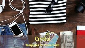  Presentation with asia trip - Cool new PPT theme with travel passport - set of trip stuff backdrop and a tawny brown colored foreground