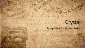  Presentation with vintage paper - Presentation design having travel passport - vintage paper with stamp background and a coral colored foreground