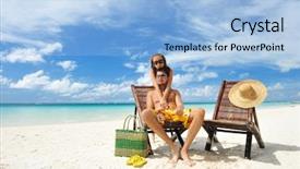  Presentation with philippines - Audience pleasing slides consisting of travel philippines - couple on a tropical beach backdrop and a light blue colored foreground