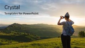  Presentation with travel - PPT theme enhanced with travel photo and real life background and a  colored foreground