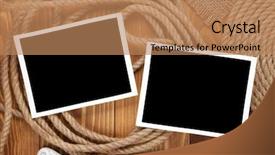  Presentation with grey wood texture and - Colorful presentation enhanced with travel photo frames on wooden backdrop and a coral colored foreground