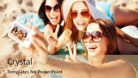  Presentation with holidays - Presentation enhanced with travel pictures - summer holidays vacation and beach background and a coral colored foreground