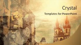  Presentation with prague - Presentation theme featuring travel place in world - prague background and a blonde colored foreground