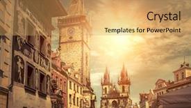  Presentation with world travel - Presentation design featuring travel place in world - prague background and a yellow colored foreground
