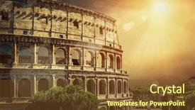  Presentation with popular - Presentation consisting of travel place in world - roman background and a tawny brown colored foreground