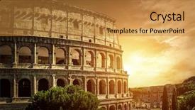  Presentation with world travel - Audience pleasing presentation theme consisting of travel place in world - roman backdrop and a gold colored foreground