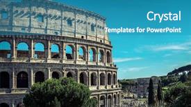  Presentation with world travel - Cool new PPT theme with travel place in world - roman backdrop and a teal colored foreground