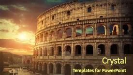  Presentation with popular - Slide deck with travel place in world - roman background and a tawny brown colored foreground