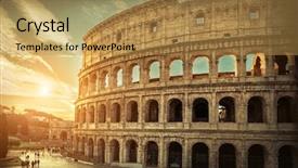  Presentation with rome italy - PPT theme having travel place in world - roman background and a gold colored foreground