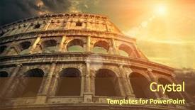  Presentation with rome - Beautiful theme featuring travel place in world - roman backdrop and a tawny brown colored foreground