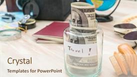  Presentation with compass road - Cool new theme with travel preparation compass money passport backdrop and a  colored foreground