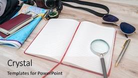  Presentation with passport travel - PPT layouts consisting of travel preparation compass money passport background and a lemonade colored foreground