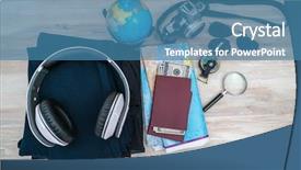  Presentation with compass road - Audience pleasing presentation theme consisting of travel preparation compass money passport backdrop and a  colored foreground