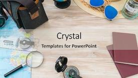  Presentation with compass road - Slide set enhanced with travel preparation compass money passport background and a  colored foreground