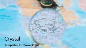  Presentation with compass road - Cool new presentation theme with travel preparation compass sunglasses magnifying backdrop and a  colored foreground