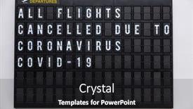  Presentation with covid coronavirus - Presentation having travel-problems-concept-airport-departures background and a dark gray colored foreground