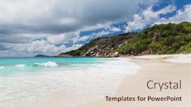  Presentation with travel - Presentation design enhanced with travel-seascape-and-nature-concept background and a lemonade colored foreground