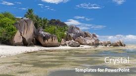  Presentation with travel - Cool new PPT theme with travel-seascape-and-nature-concept backdrop and a gray colored foreground