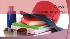  Presentation with travel - PPT layouts featuring travel set books hat suntan background and a  colored foreground