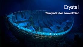  Presentation with old ship - Presentation design with travel ship old mysterious - life boat of salem express background and a navy blue colored foreground