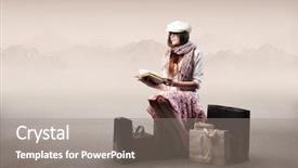  Presentation with black women beautiful woman - Beautiful PPT theme featuring travel shops - beautiful woman sitting backdrop and a gray colored foreground