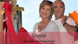  Presentation with holiday - Audience pleasing slide deck consisting of travel shops - mature couple looking at sarongs backdrop and a  colored foreground