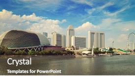  Presentation with singapore - PPT theme having travel singapore - vintage retro effect background and a tawny brown colored foreground